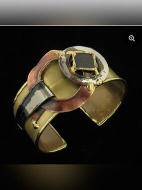 Handcrafted Mixed-Metal Copper Cuff Bracelet